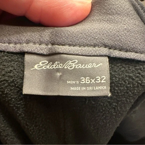 Eddie Bauer Fleece Lined Tech Pants Men’s 36x32 Black Performance Outdoor Gorp